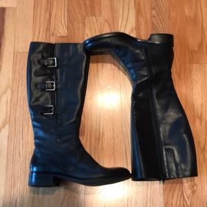Ecco black leather boots, EUC